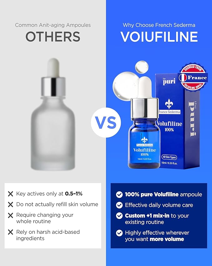 Volufiline™ Booster Serum [3-Pack Best Value] (10ml x 3 = 30ml) – Sederma France Cosmetic Active | Plump-Looking Care for Face Neck Décolleté Body | DIY Mix-In Oil-Essence