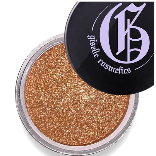 Golden Tan Eyeshadow Palette - Talc Free, Natural & Organic Eye Shadow with Glitter, Shimmer, Iridescent & Smokey Shades - Loose Powder Highlighter Makeup for Professional Look