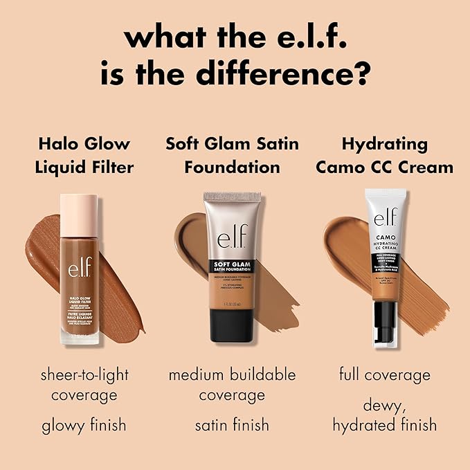 e.l.f. Soft Glam Foundation, Medium Coverage, Long-Lasting & Buildable Foundation For A Smooth, Satin Finish, Vegan & Cruelty-Free, 32 Medium Neutral