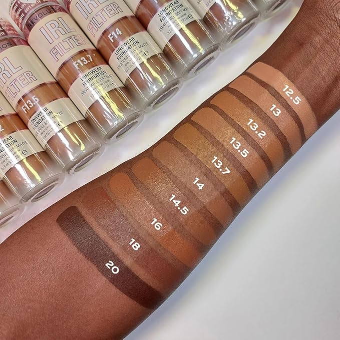 Revolution, IRL Filter Longwear Foundation, Soft & Breathable Formula, Medium to Full Coverage, Matte Finish, F12, 0.7 fl oz