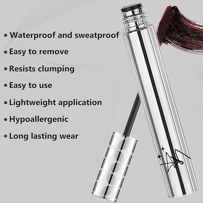 2Pack Brown Mascara for Older Women 60 Plus, Prime Waterproof Volume and Length for Hypoallergenic Máscara with Long Lasting, Hypoallergenic, Lightweight for Sensitive Eyes-02
