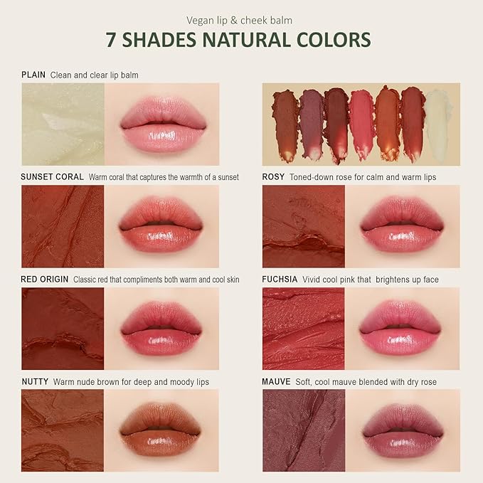 hersteller Nearby Recharging Lip Balm Vegan Butter Complex Intensive Moisturizing Treatment for Dry Lips and Cheek Natural Healthy (Plain)