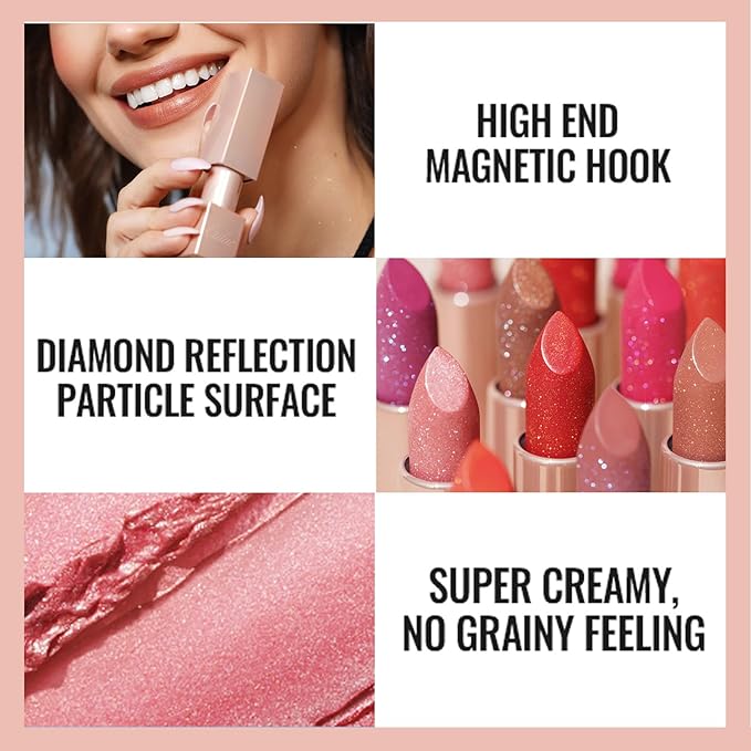 Oulac Infinity Moisture Shine Lipstick - High Shine Shimmery Finish, Super Creamy Texture, Medium to High Coverage - Gluten Free, PG12 Pure Zen