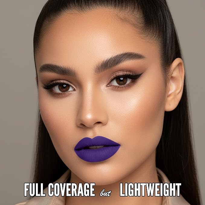 Mynena Bright Violet Purple Matte Liquid Lipstick | Long-Lasting Comfort | Smudge-Proof Transfer-Resistant | Full Coverage Non-Drying | Vegan & Cruelty-Free | All-Day Wear Lip Color | Violet