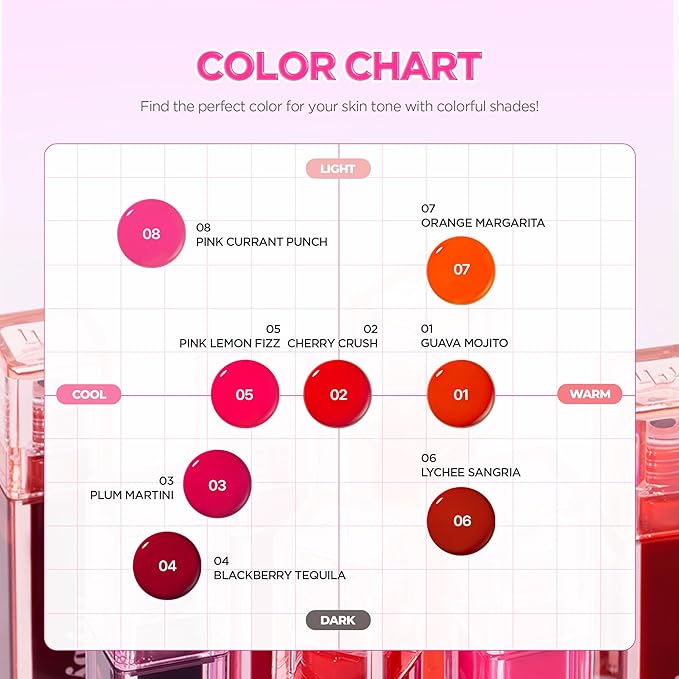 lilybyred Juicy Liar Water Tint | Korean Vivid Water-Gel Lip Stain, Fresh Fruit Colors, Intense Long-Lasting Stain, Moisturizing, Transfer-Proof, Lightweight Finish, 0.16 oz. (08 Pink Currant Punch)