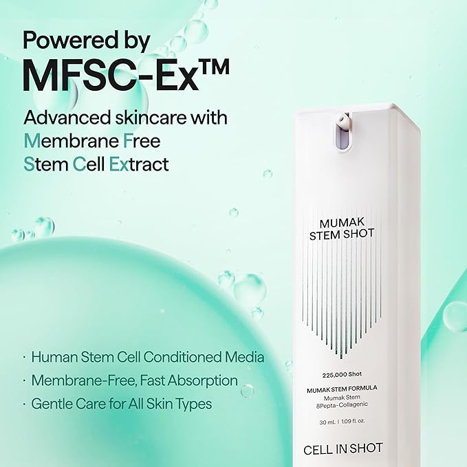 Mumak Stem Shot – Skin Lifting and Elasticity Booster – MFSC® Stem Cell Anti-Aging Serum for Face Wrinkles and Firmness, 1.69 fl.oz. (30 ml)