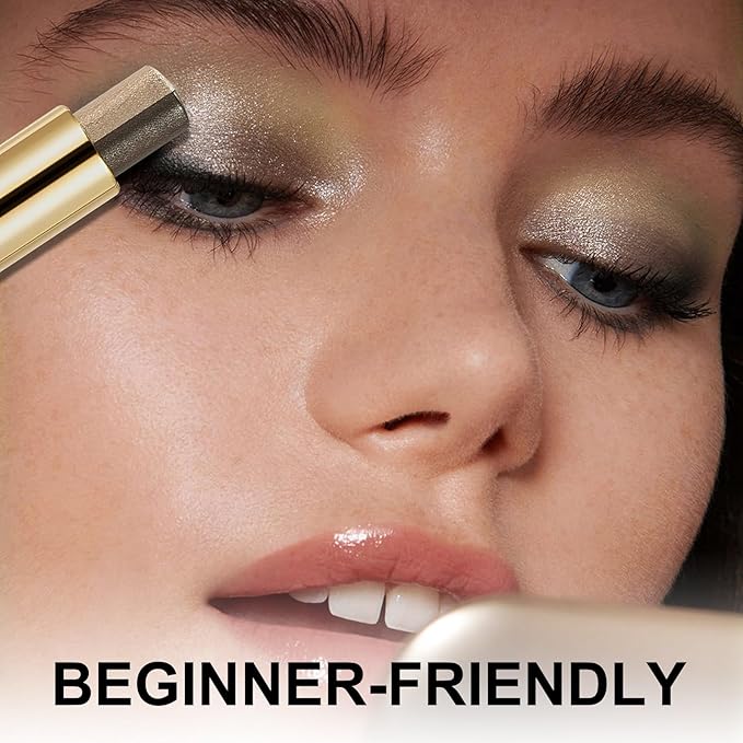 Boobeen Waterproof Eyeshadow Stick, 2-Color Shimmer Eye Makeup, All Day Wear, Silky Smooth & Beginner-Friendly Eye Shadow