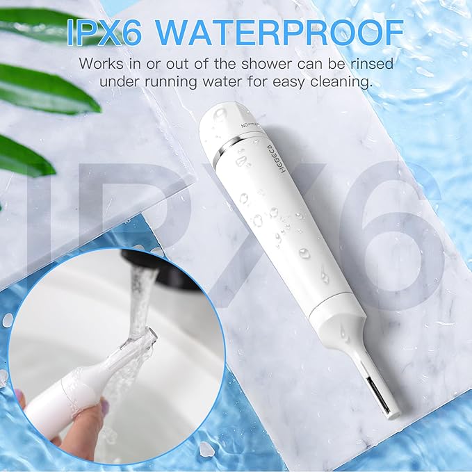 HEBECA Ear Nose Hair Trimmer for Women, Eyebrow & Face Hair Trimmers, 3in1 Electric Facial Hair Trimmer, Waterproof & Rechargeable Women's Face Hair Remover Portable (White)