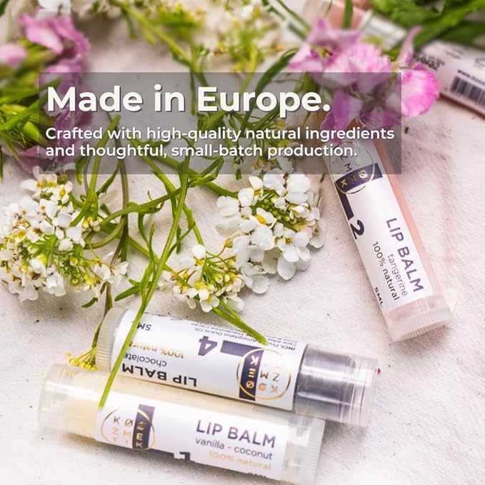 KØØZMETIK L1 Natural Lip Balm | Moisturizing Lip Care with Almond Oil, Cocoa Butter, Shea Butter & Beeswax | Hydrating Repair Formula for Soft & Smooth Lips