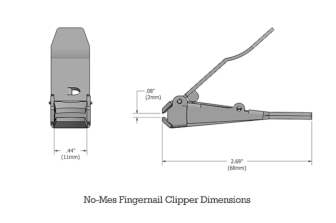 No-mes Fingernail Clipper, Catches Clippings, Built-in Nail File, Made in USA