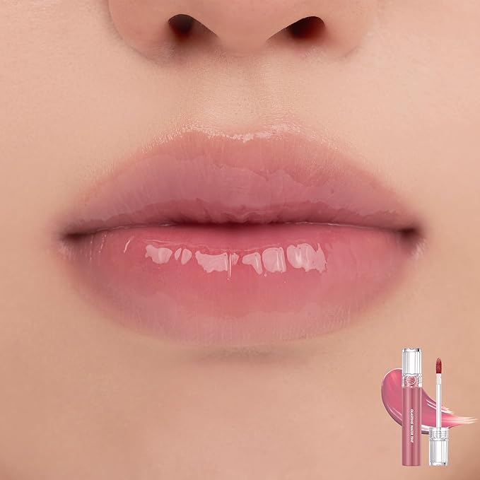 rom&nd GLASTING WATER TINT 14 Mauve Moon | Long-Lasting Glossy Lip Stain | Hydrating & Non-Sticky Liquid Lipstick for Cool Tones