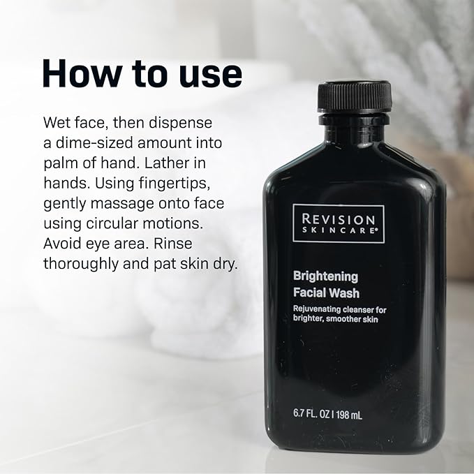 Revision Skincare Brightening Facial Wash, Exfoliating Face Cleanser with Vitamin C and Vitamin E, 6.7 fl oz