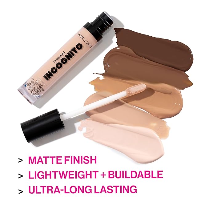 wet n wild Mega Last Incognito All-Day Full Coverage Liquid Matte Concealer, Medium Neutral