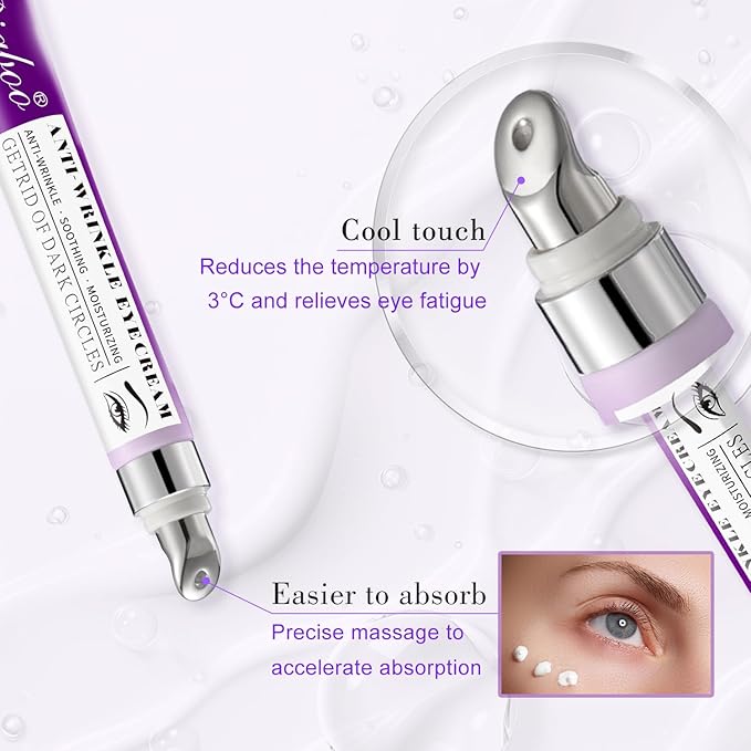 Eye Cream, Under Eye Cream Anti Aging For Puffiness Dark Circles Reduces, Wrinkle & Fine Line Reduction, Eliminate Puffiness, Ritch in 5% Niacinamide Acids for Brighter, Firmer Skin