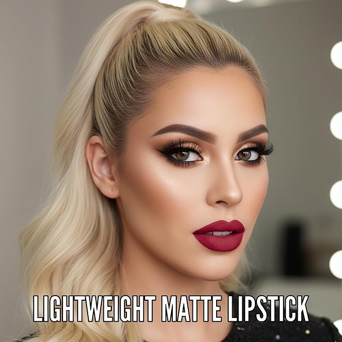 Mynena Maroon Red Matte Liquid Lipstick | Long-Lasting Comfort | Smudge-Proof Transfer-Resistant | Vegan & Cruelty-Free | Full Coverage Non-Drying True Pigment | All-Day Wear Lip Color | Claret