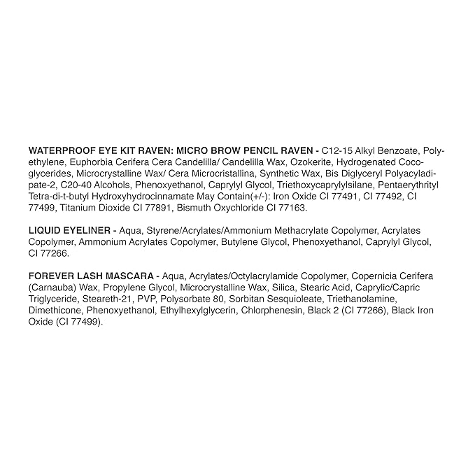 bdb Universal Eyebrow Kit - Eyebrow Pencil, Liquid Eyeliner & Mascara, Long-Lasting, Waterproof, Raven Black