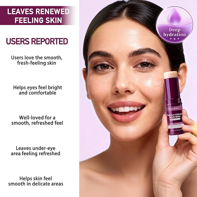 Calcium Multi Balm, 2-Pack Intensive Repair Cream & Collagen Moisturizing Stick, Anti-Aging Face Cream for Wrinkles, Firming & Hydrating for Eyes, Neck, Face, 9g