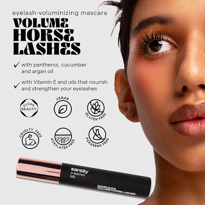 SARELLY, Mascara Kit, Volume Horse Lashes + Long Cow Lashes, Waterproof, Intense Black, Sarelly Creativo Lab