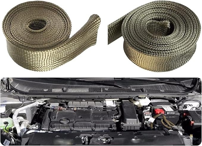 Heat Sleeve Automotive Fuel Line Heat Shield Auto Hose Spark Plug Wire heat Shield Protectors Boots Roll 2500 Degree for Car&Auto Wire Loom Brake Cable (3/4" IDX10', Titanium)