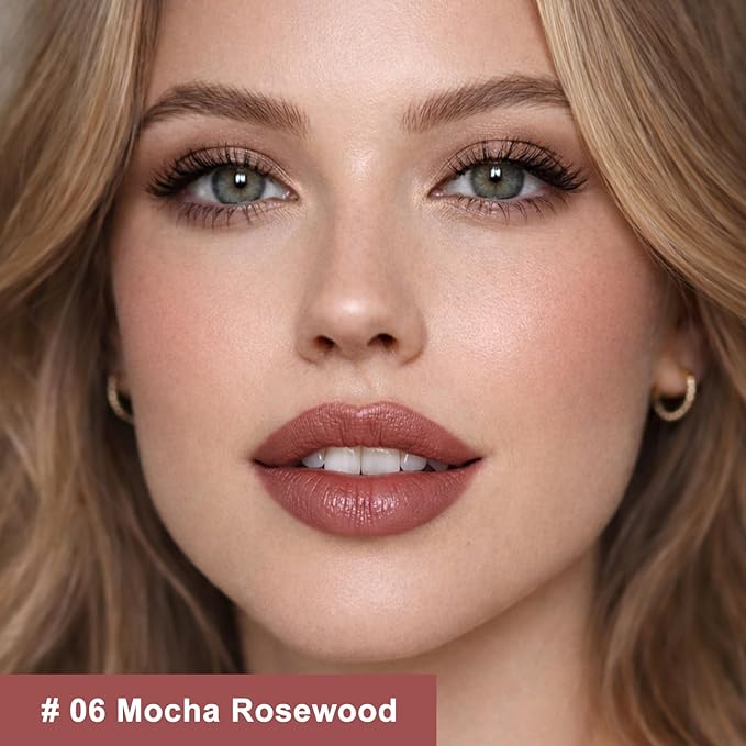 Hydrating Lipstick Cream Lip Crayon, Moisturizing Long-lasting Waterproof Stick for Women, High-Pigment Smooth Lip Liner & Tinted Lip Balm in One, Buildable Color with Natural Gloss Finish, 06