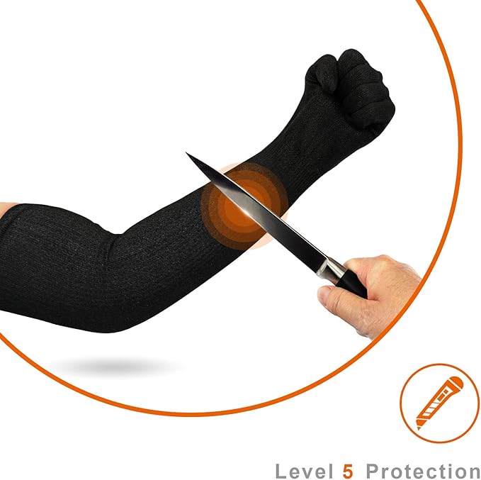 CAWANFLY Protective Kevlar Gloves with Sleeves - Level 5 Protection, Heat & Cut Resistant for Welding, Kitchen, Gardening