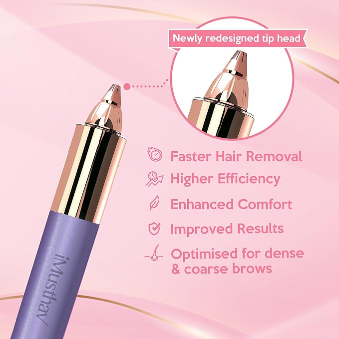 iMusthav Eyebrow Hair Remover for Women | 18K Gold-Plated Head | 360° LED Light Portable Painless Electric Epilator·