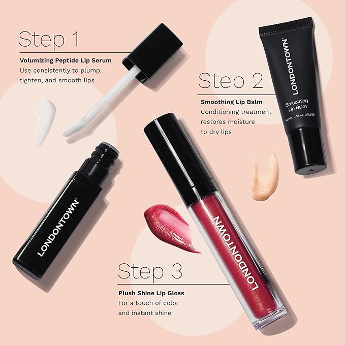 LONDONTOWN Posh, Flushed Pink, Plush Shine Lip Gloss Tube, Deep Hydrating High Shine Sheer Tint Non-Sticky Conditioning Balm