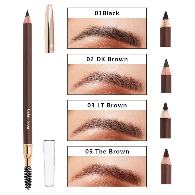 BODERMINCER 1pcs Eyebrow Pencil Longlasting Waterproof Durable Liner Eyebrow 5 Colors to Choose (5# Brown)