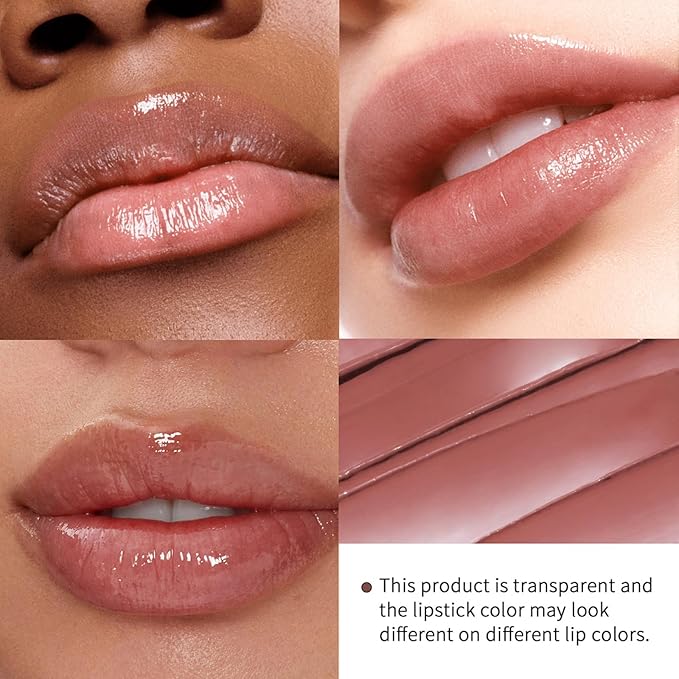 2PCS Honey Lipstick Tinted Lip Balm - Sheer Hydrating Lipstick for All Skin Tones - Moisturizing Lip Color, Nourishing Lip Balm with a Hint of Natural Black Cherry Tint (Black & Nude)