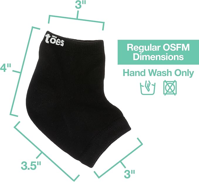 ZenToes Moisturizing Socks for Cracked Heel Treatment, Vitamin E, Olive Oil and Jojoba Oil Infused Heel Socks, Galentines Day Gifts, Self Care Gifts for Women (Cotton Black, Regular)