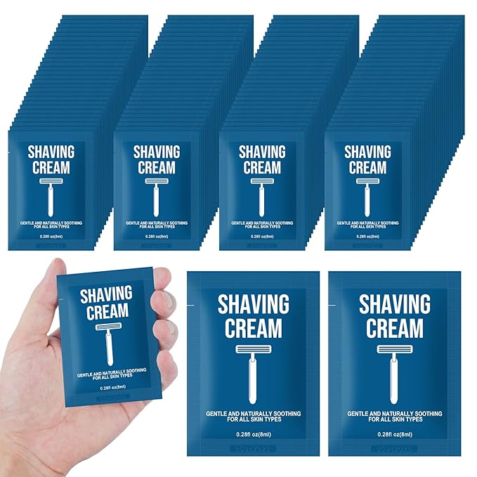 Shaving Cream Bulk Travel 8ml/0.28fl oz,Disposable Shaving Cream in Bulk Travel Shave Cream for Hotel Homeless（White Tea，Pack of 200)