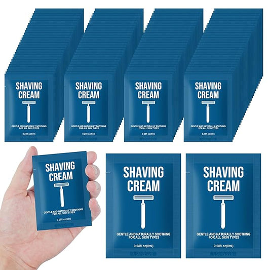 Shaving Cream Bulk Travel 8ml/0.28fl oz,Disposable Shaving Cream in Bulk Travel Shave Cream for Hotel Homeless（White Tea，Pack of 200)