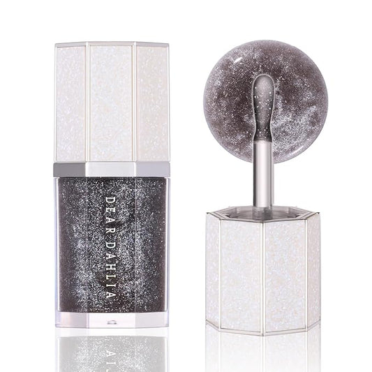 DEAR DAHLIA Paradise Sparkle Lip Glaze (Amaze) - High-Shine Vegan Lip Gloss for Lightweight with Glitter & Shimmer Finish, Cooling Lip Plumper, Non-Sricky Oil & Hydrating Finish. 0.19 fl oz.