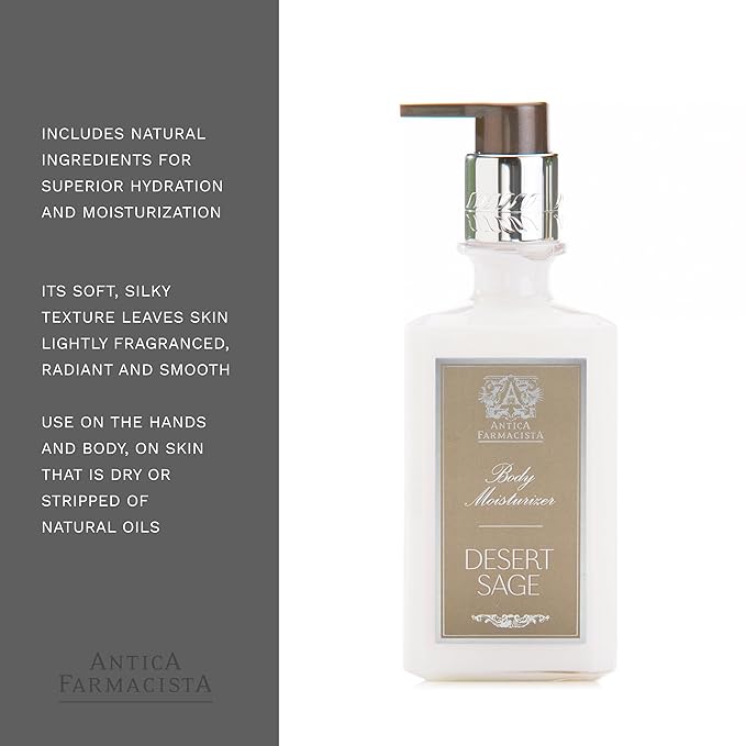 Antica Farmacista Body Moisturizer - Scented Moisturizing Lotion with Aloe Vera, Green Tea & Sweet Almond Oil - Luxury Gift for Any Occasion - Desert Sage, 10 fl oz