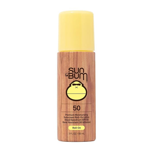 Sun Bum Original SPF 50 Roll-On Sunscreen Body Lotion - Broad Spectrum Moisturizing Sunscreen with Vitamin E - Hawaii 104 Act Compliant (Made without Octinoxate & Oxybenzone) - Travel Size - 3 oz