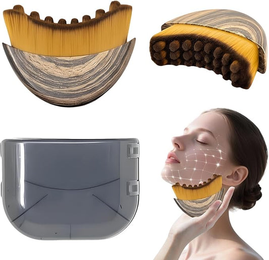 Lymphatic Contour Face Brush, Lymphatic Drainage Massager - Anti-Puffiness, Detox & Lift, Ergonomically Designed to Fit The Skin Precisely, Soft Bristles Care for The Skins, Relieve Fatigue
