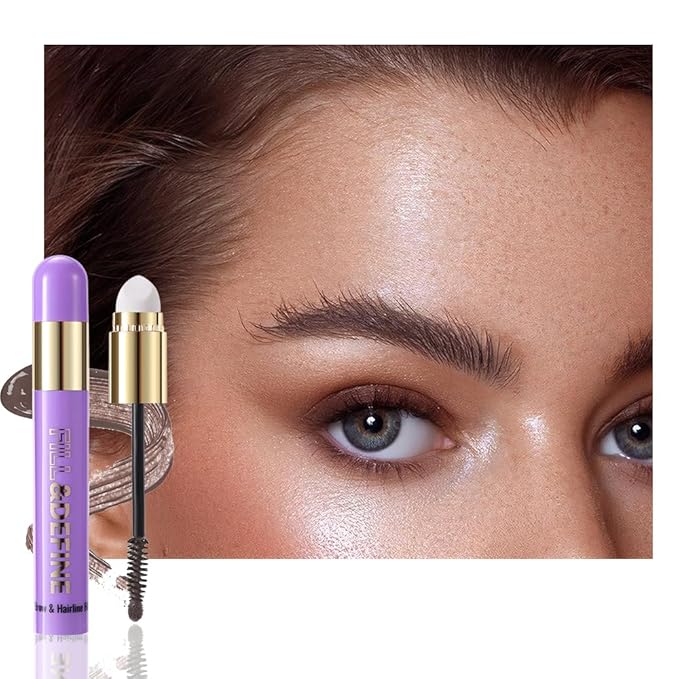 3 in 1 Hair Color Concealer Eyebrow Gel For Women, Waterproof, Long Lasting, Transfer-proof, suitable for eyebrows, beard, and hairline, With features a blending sponge applicator, Brown
