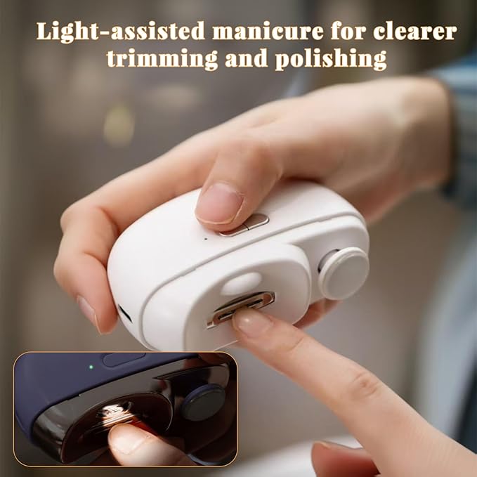 2026 New 3 in 1 Automatic Easy Clip Electric Nail Clipper with Polishing 2 Speed Adjustable for Kids Elderly Adults Homebound Seniors Manicure Kit (Purple)