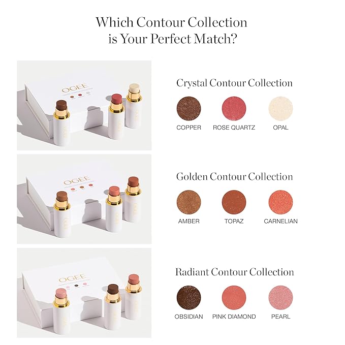 Ogee Sculpted Face Stick (ROSE QUARTZ - ROSE BLUSH) Certified Organic Blush Stick - Multi-Use Cream Blush Stick for Cheeks, Lips & Face