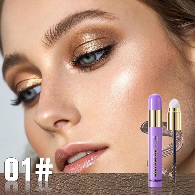 3 in 1 Hair Color Concealer Eyebrow Gel For Women, Waterproof, Long Lasting, Transfer-proof, suitable for eyebrows, beard, and hairline, With features a blending sponge applicator, Brown