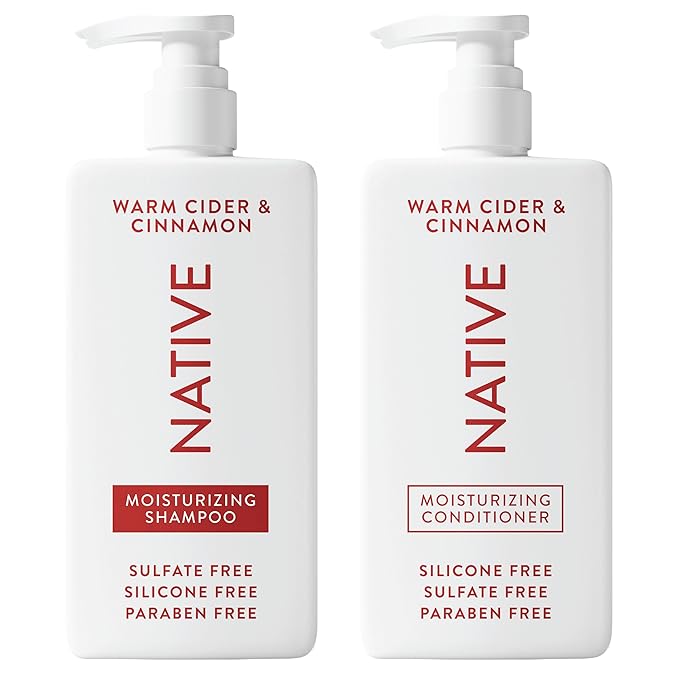 Native Warm Cider & Cinnamon Shampoo and Conditioner Contain Naturally Derived Ingredients | All Hair Types, Color & Treated, Fine to Dry Damaged, Sulfate & Dye Free - 2-Pack