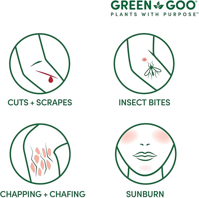 Green Goo Natural Skin Care for Cracked Hands and Feet, White, First Aid, Large Tin, 1.82 Ounce
