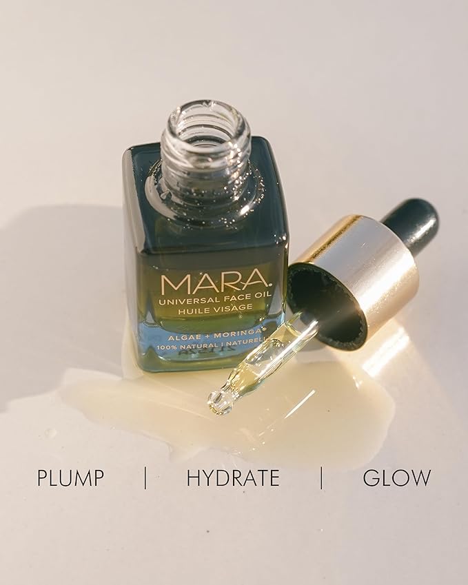 MARA - Universal Hydrating Face Oil for Anti-Aging + Glow with Algae + Moringa | Superfood Plant Oils Plump Skin, Boosts Firmness, For All Skin Types (0.5 oz | 15 ml; Travel Size)