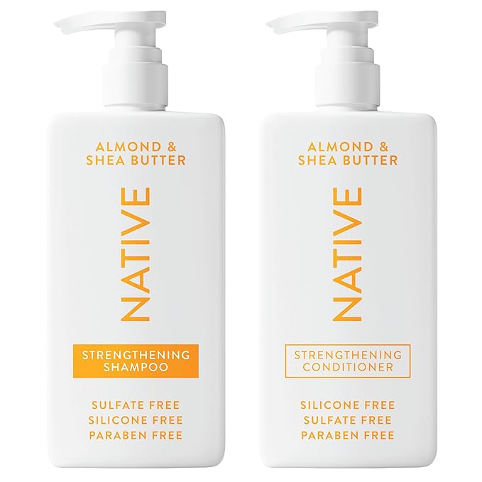 Native Shampoo and Conditioner Contain Naturally Derived Ingredients| All Hair Type Color & Treated, Fine to Dry Damaged, Sulfate & Dye Free - Almond & Shea Butter, 16.5 fl oz each (2 pack)