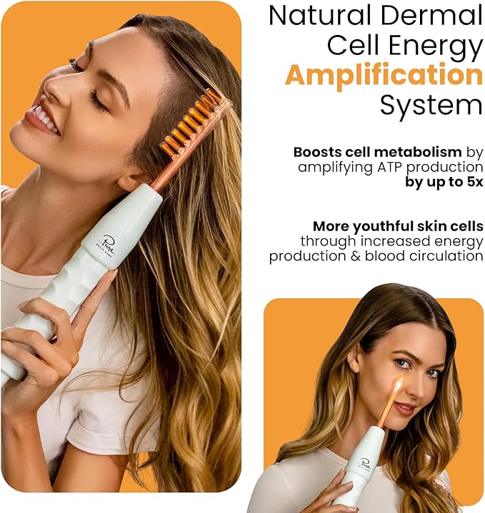 Pure Daily Care NuDerma Handheld Skin Therapy Wand Machine w/Neon – Anti-Aging - Skin Tightening - Wrinkle Reducing - Dark Circles – Clarifying - Hair & Scalp Stimulator