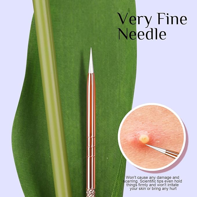 Teenitor Pimple Popper Tool, Blackhead Remover Tools, Comedone Extractor Tool Acne Tools, Pimple Extractor Tool, Blackhead Extractor Tool, Black Head Remover for Face Tool Rose Gold