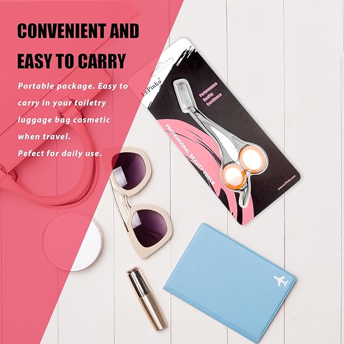 LePinko Eyebrow Trimming Scissors with Combs, Gifts For Men Women Stocking Stuffers, Black