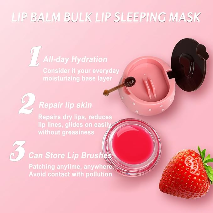 9 PCS Bee Lip Balm Lip Mask Honey Pot, Stocking Stuffers for Women,Honey Lip Balm Bulk Christmas Gifts Lip Sleeping Mask Nourishing Overnight Lip Treatment,Lip Moisturizer Balm Preventing Dry,Cracked