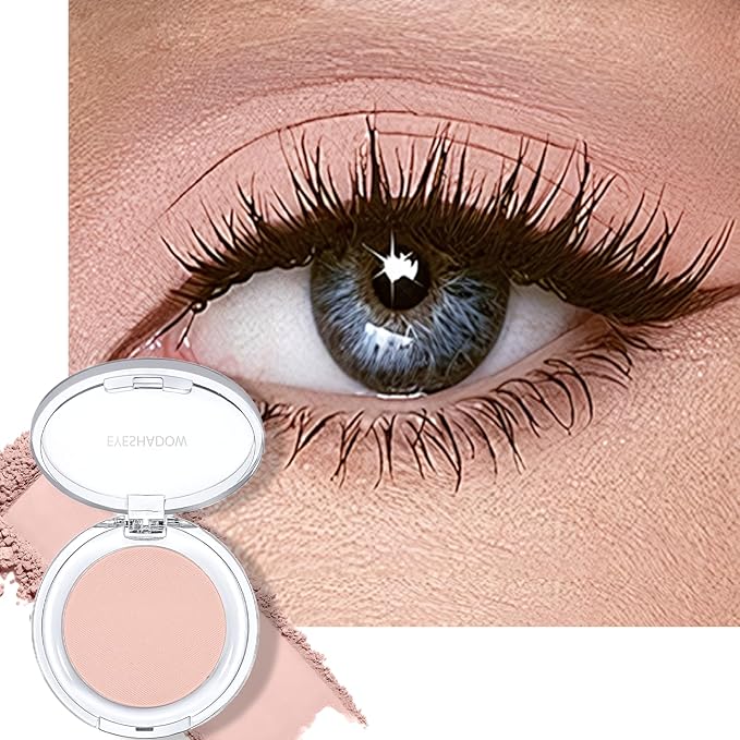 Apricot Nude Eyeshadow Palette - Single Matte Eyeshadow Silky Pressed Eye Shadow Powder, Compact Lightweight Blendable Neutral Eyeshadow, Daily Matte Eyes Makeup, #03