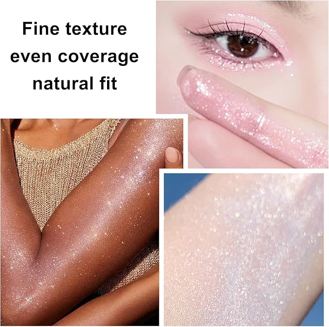 Hair and Body Glitter Spray, Holographic Glitter Highlighter Powder, Face Body Clothes Shiny Glitter, Loose Shimmer Hairspray Festival Rave Prom Accessories (Sparkling Pink)